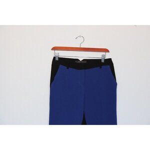 BCBGMAXAZRIA Women's Size XXS Orient Blue Black Monique Trouser Colorblock Pant